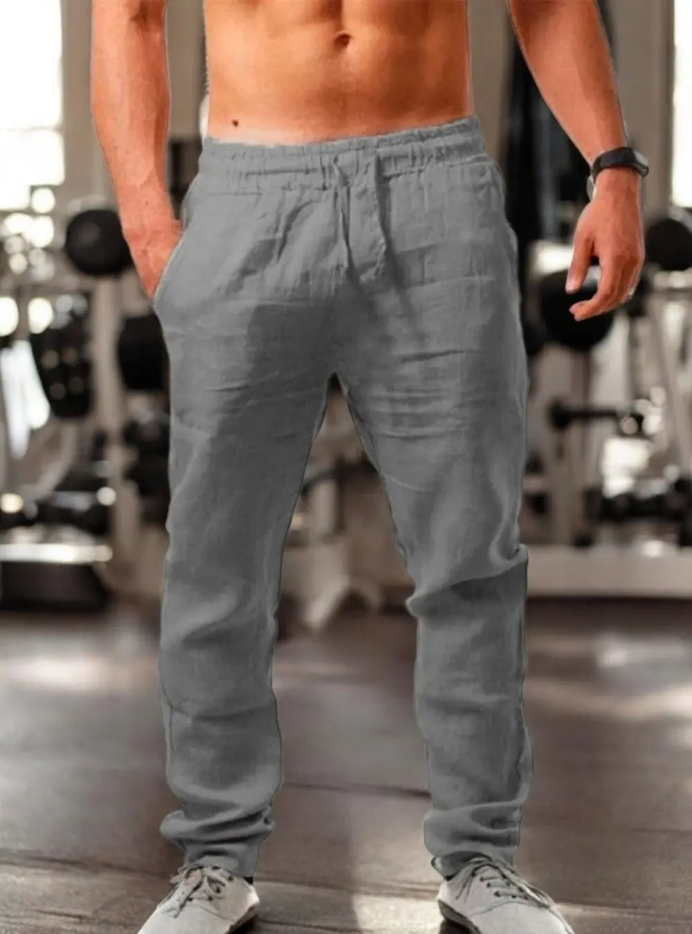 Anthony Katoenen Linnen Herenbroek VIQA© NEDERLANDGrijs-XL