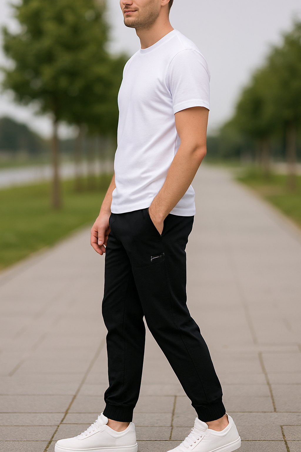 Heren Skinny Cargobroek Met Hoge Stretch, Casual Joggingbroek Met Meerdere Zakken Voor Buiten | VIQA VIQA© NEDERLAND