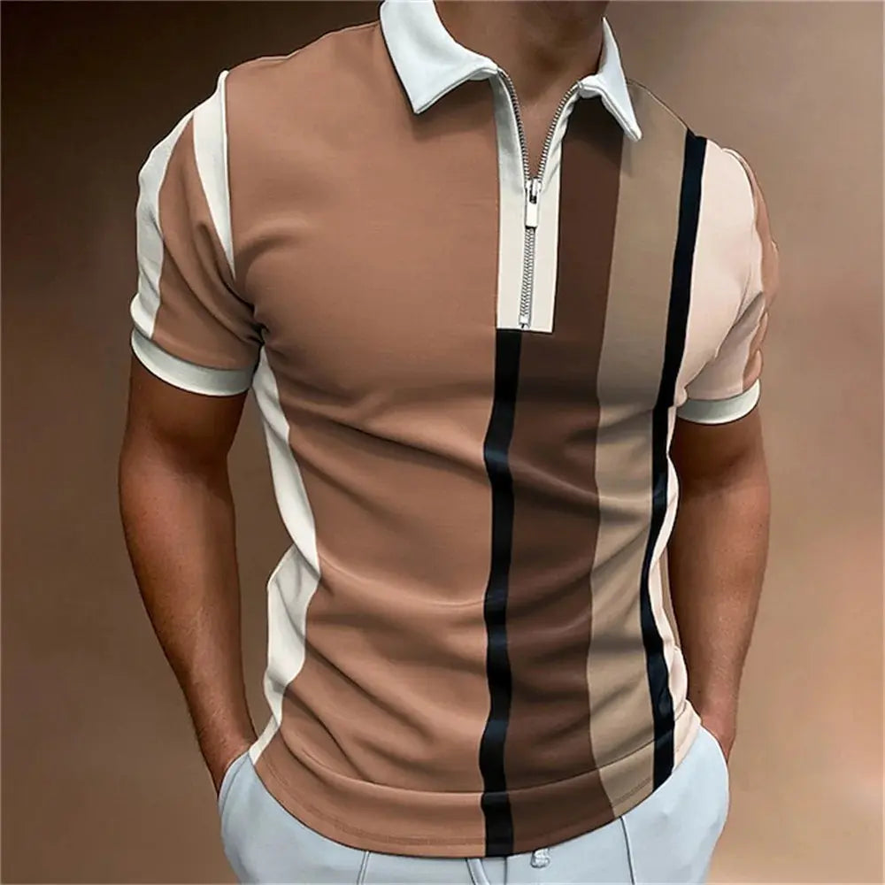 Luxe Polo Met Korte Mouwen Voor Heren VIQA© NEDERLANDBruin-3XL