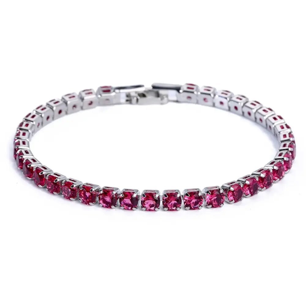 4mm Kubische Zirkonia Tennis Armband Voor Dames En Heren VIQA© NEDERLANDRoze-19cm