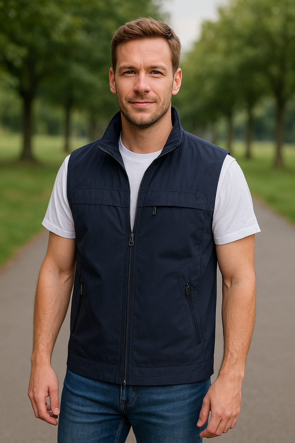 Sneldrogend Mouwloos Vest Met Meerdere Zakken Voor Heren, Casual Vest Met Opstaande Kraag Voor Buitengebruik | VIQA VIQA© NEDERLAND