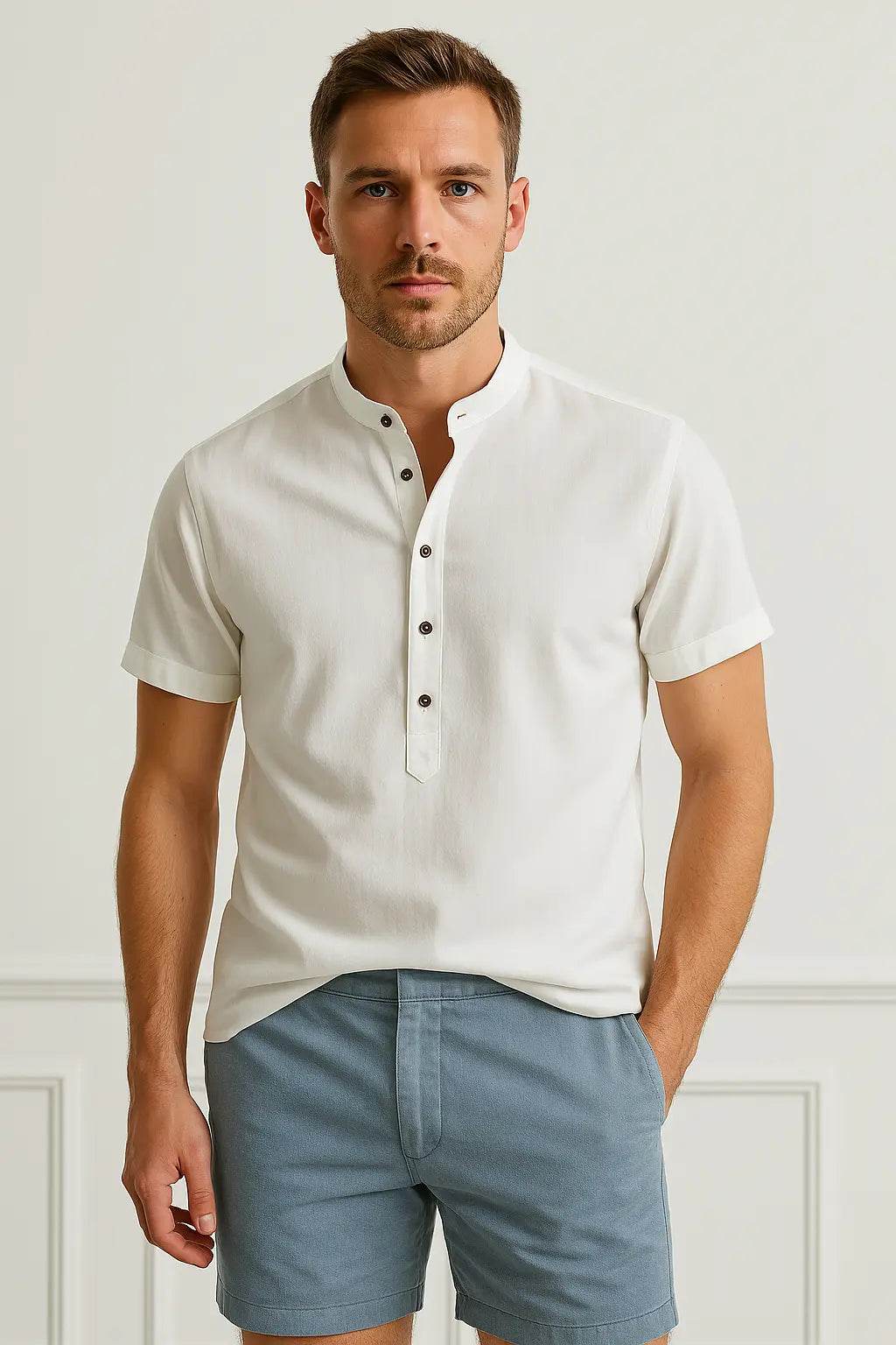 Randy Heren Comfortabel Zomer Overhemd VIQA© NEDERLANDWit-2XL