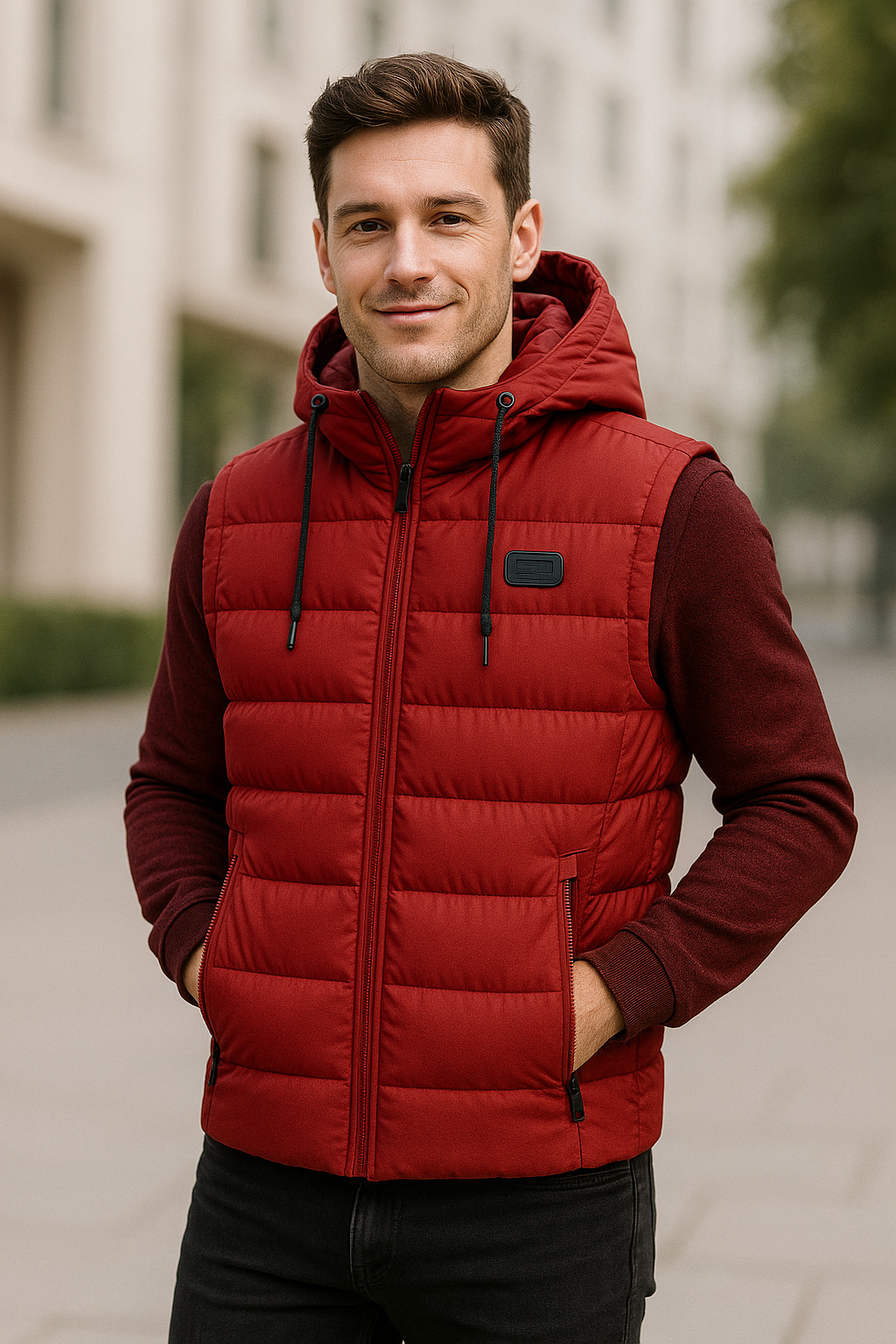 Herenvest Met Capuchon En Katoenen Voering, Mouwloze Casual Rits Jas Vest | VIQA VIQA© NEDERLAND