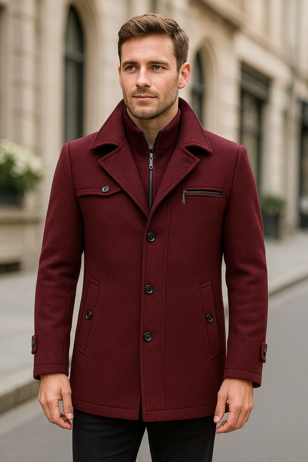 Heren Jas van Wolmix, Single Breasted Slim Pasvorm Zakelijk Casual Winter Windbreaker Jas | VIQA VIQA© NEDERLAND