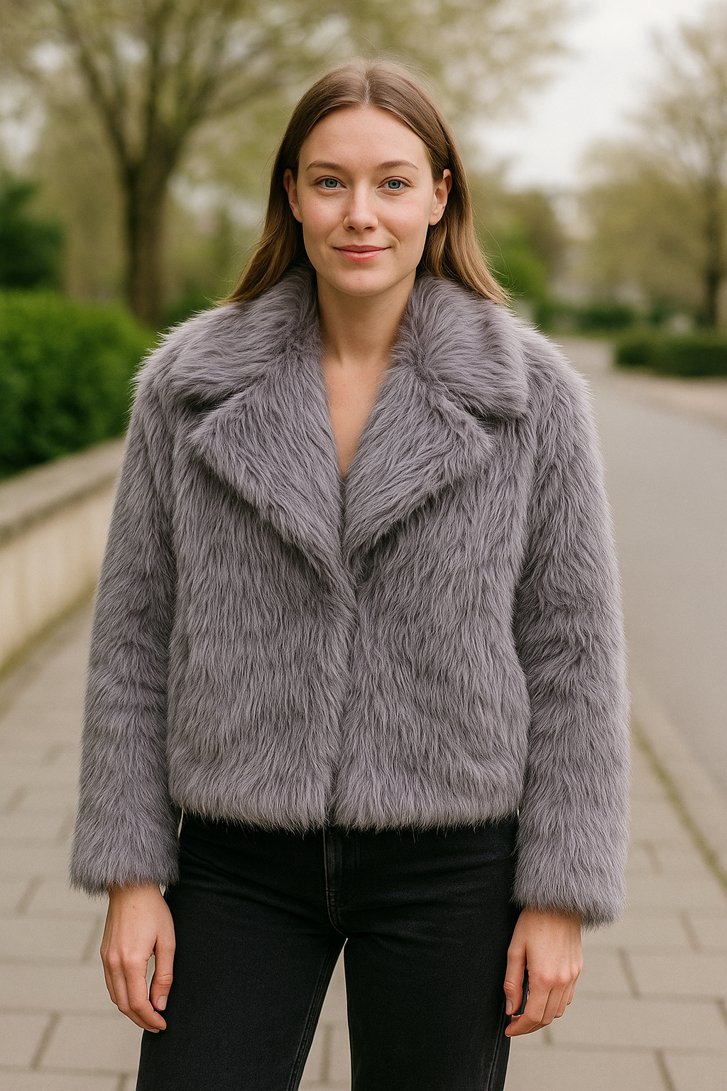 Cropped Bontjas Voor Dames, Chique Reverskraag, Dikke Winterjas Met Drukknopen | VIQA VIQA© NEDERLAND