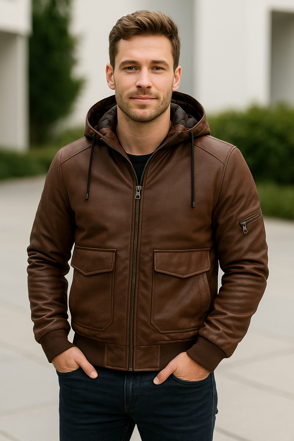 Heren Leren Motorjas, Klassieke Bikerstijl, Hoogwaardige Kunstleren Lentejas | VIQA VIQA© NEDERLAND