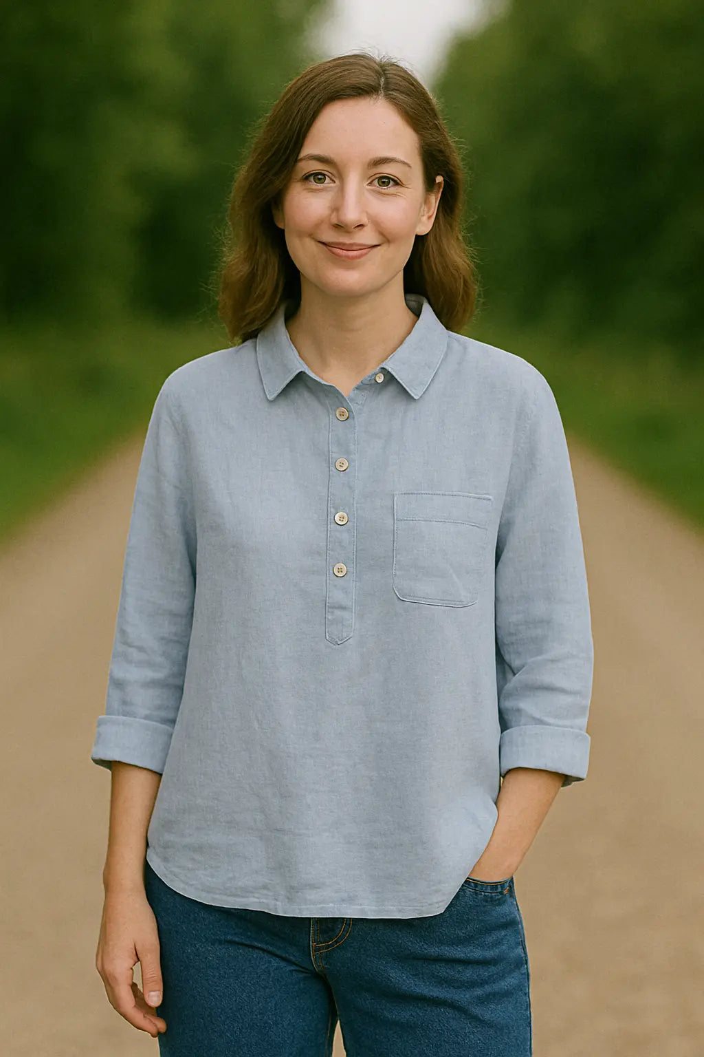 Dames Katoen-Linnen Shirt, Lange Mouwen Met Knopen, Effen Kleur Lente Casual Modieuze Top | VIQA VIQA© NEDERLAND