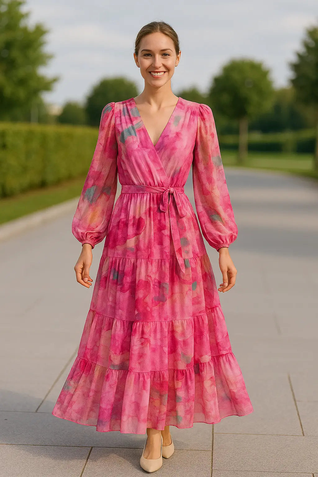 Elegante Gala Jurk Voor Dames, Avondjurk Met Print, Herfst Bruiloft Gast Outfit | VIQA VIQA© NEDERLAND