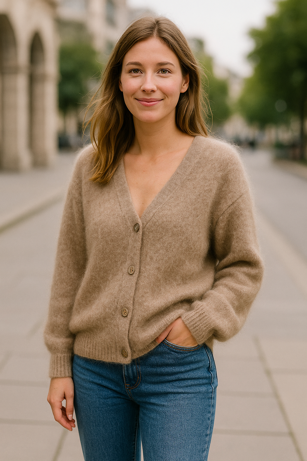 Damesvest Met V-Hals, Gebreide Trui Jas Met Lange Mouwen En Knopen, Casual Effen Jas | VIQA VIQA© NEDERLAND