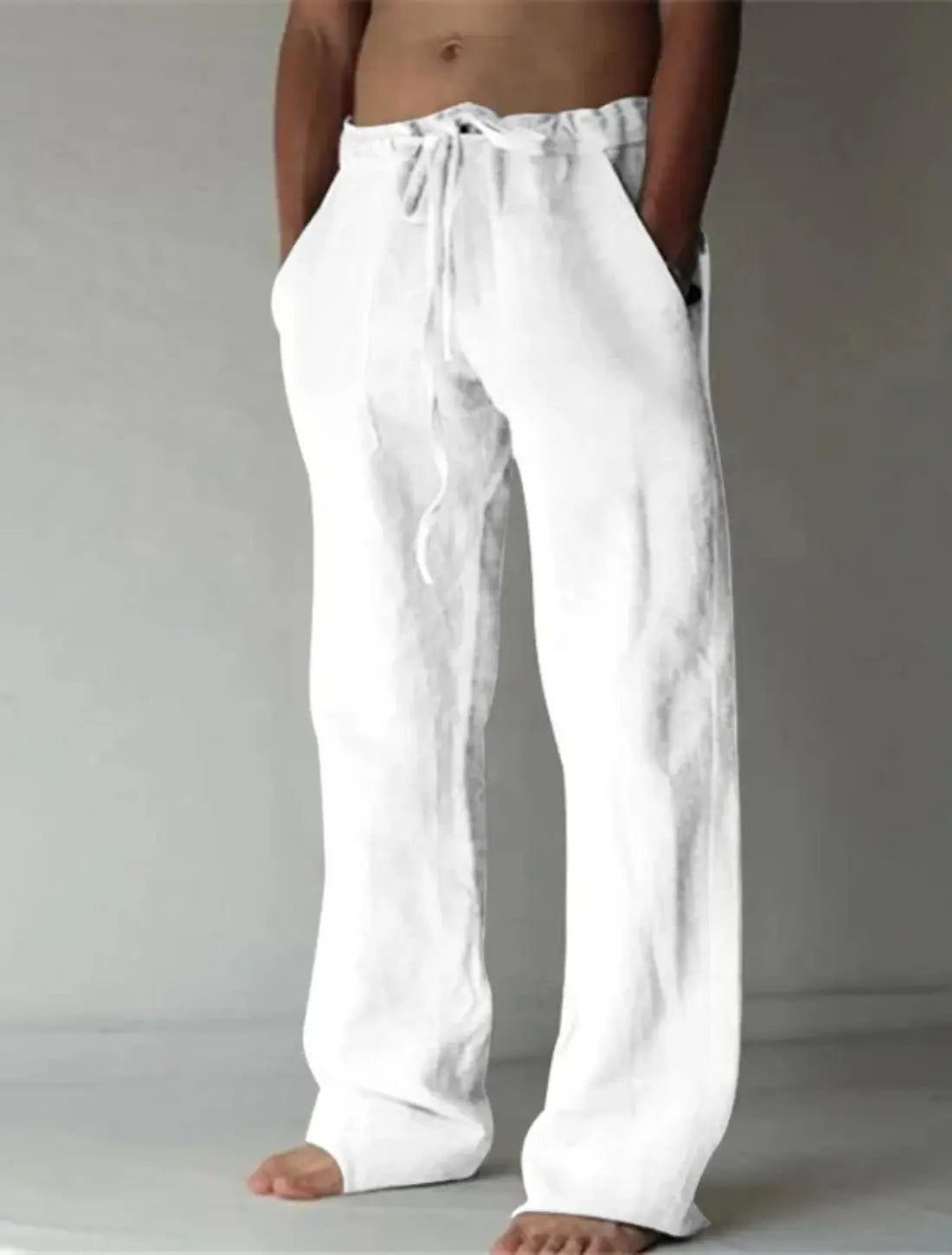 Heren Katoenen Ademende Zomerbroek VIQA© NEDERLANDWit-2XL