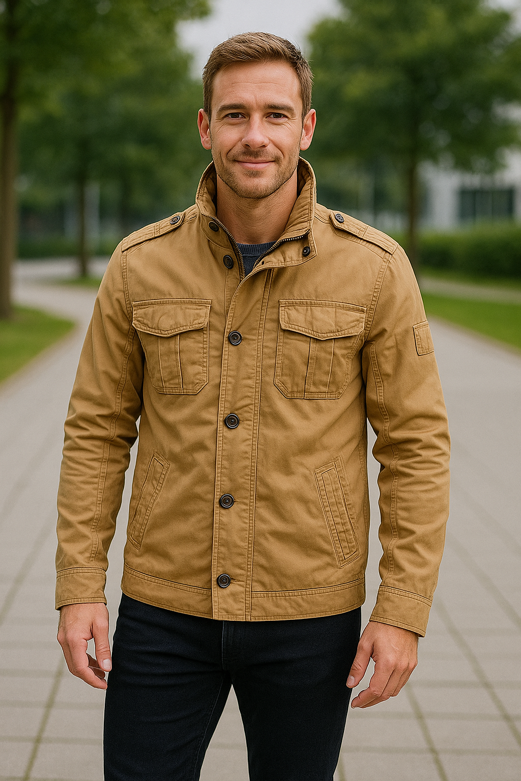 Heren Denim Cargo Jas, Outdoor Multizakken Camo Veldjas Voor Casual Wandelen | VIQA VIQA© NEDERLAND