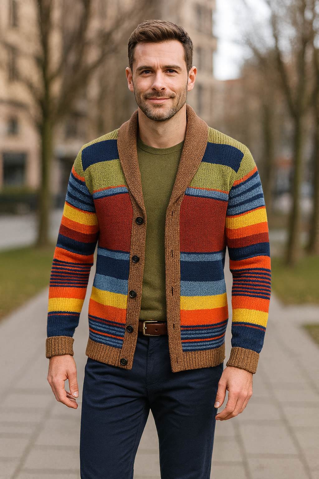 Heren Trui Met V-Hals, Slim Pasvorm, Kabelbreisel, Merinowol, Patchwork, Lange Mouwen | VIQA VIQA© NEDERLAND