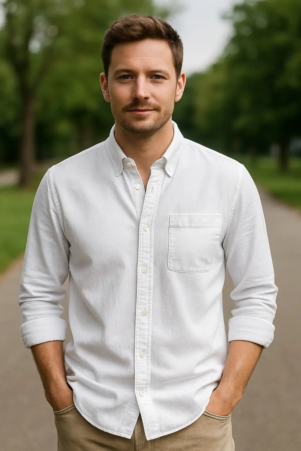 Heren Overhemd Met Lange Mouwen En Kapsel, Effen Kleur Knop-Omhoog Casual Kantoor Vest Stijl Top | VIQA VIQA© NEDERLAND
