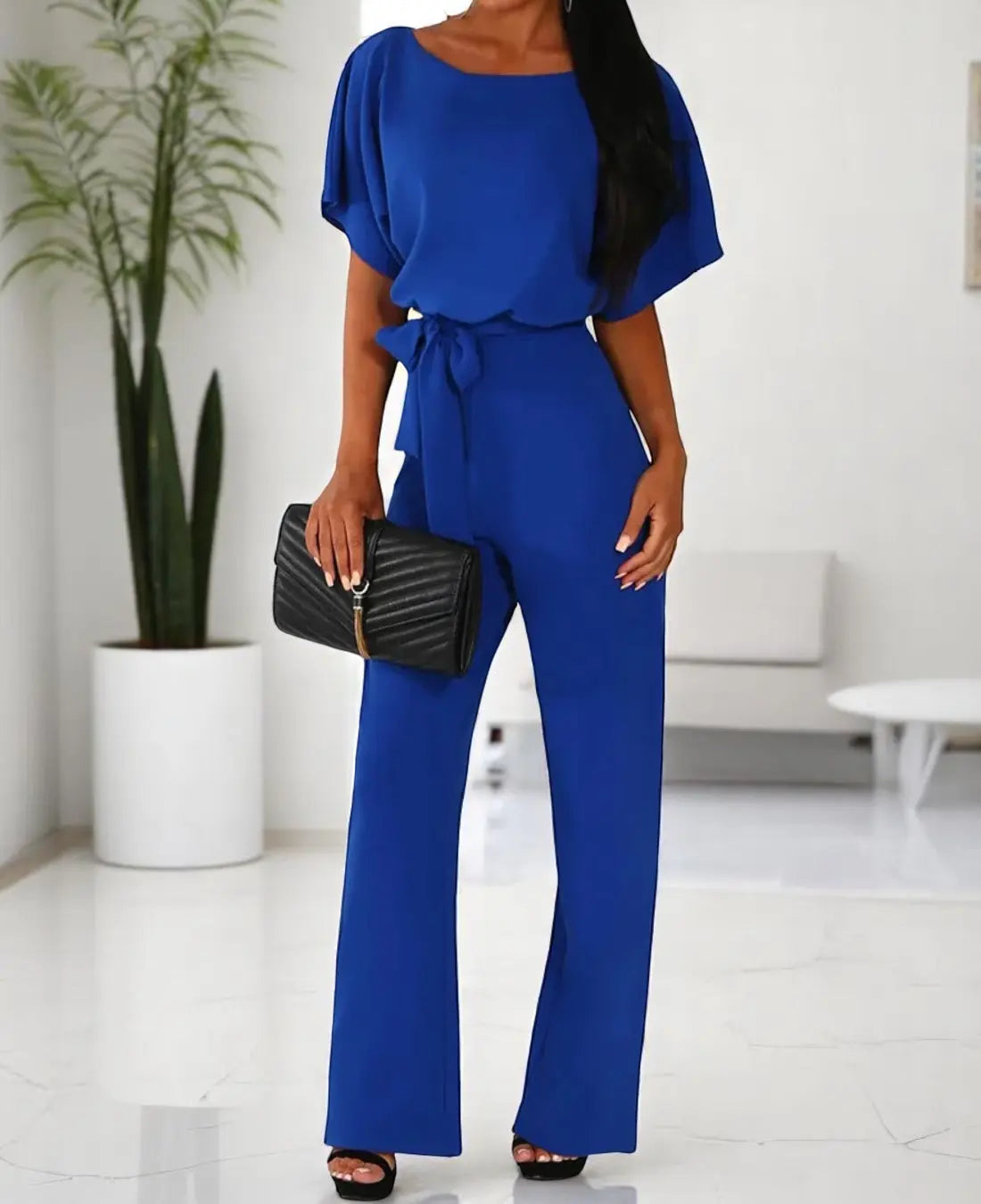 Dames Elegante Jumpsuit Met Korte Mouwen VIQA© NEDERLANDBlauw-2XL