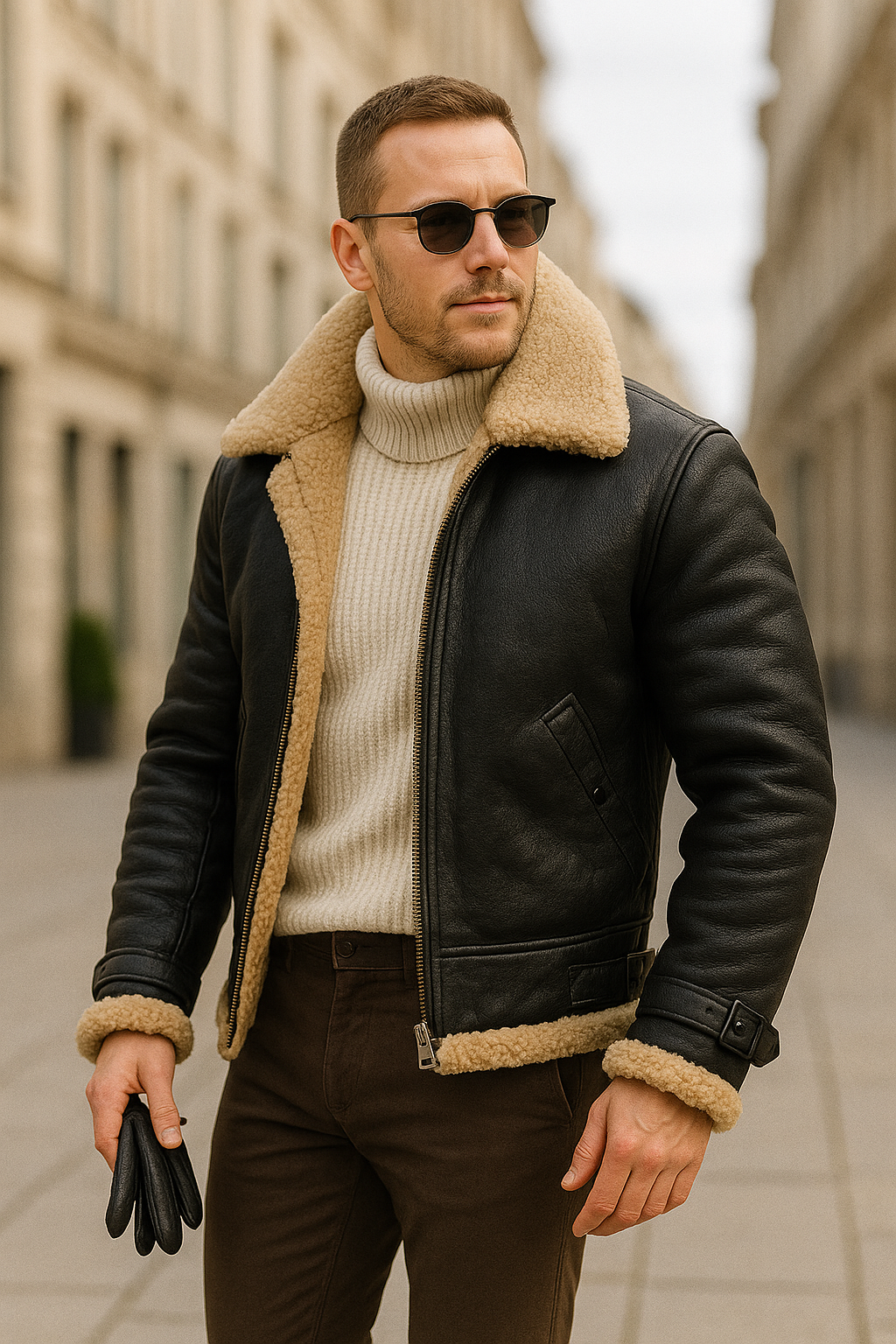 Herenjas Van Kunstleer, Vintage Revers Met Voering Van Kunstbont, Dikke Warme Winterjas | VIQA VIQA© NEDERLAND