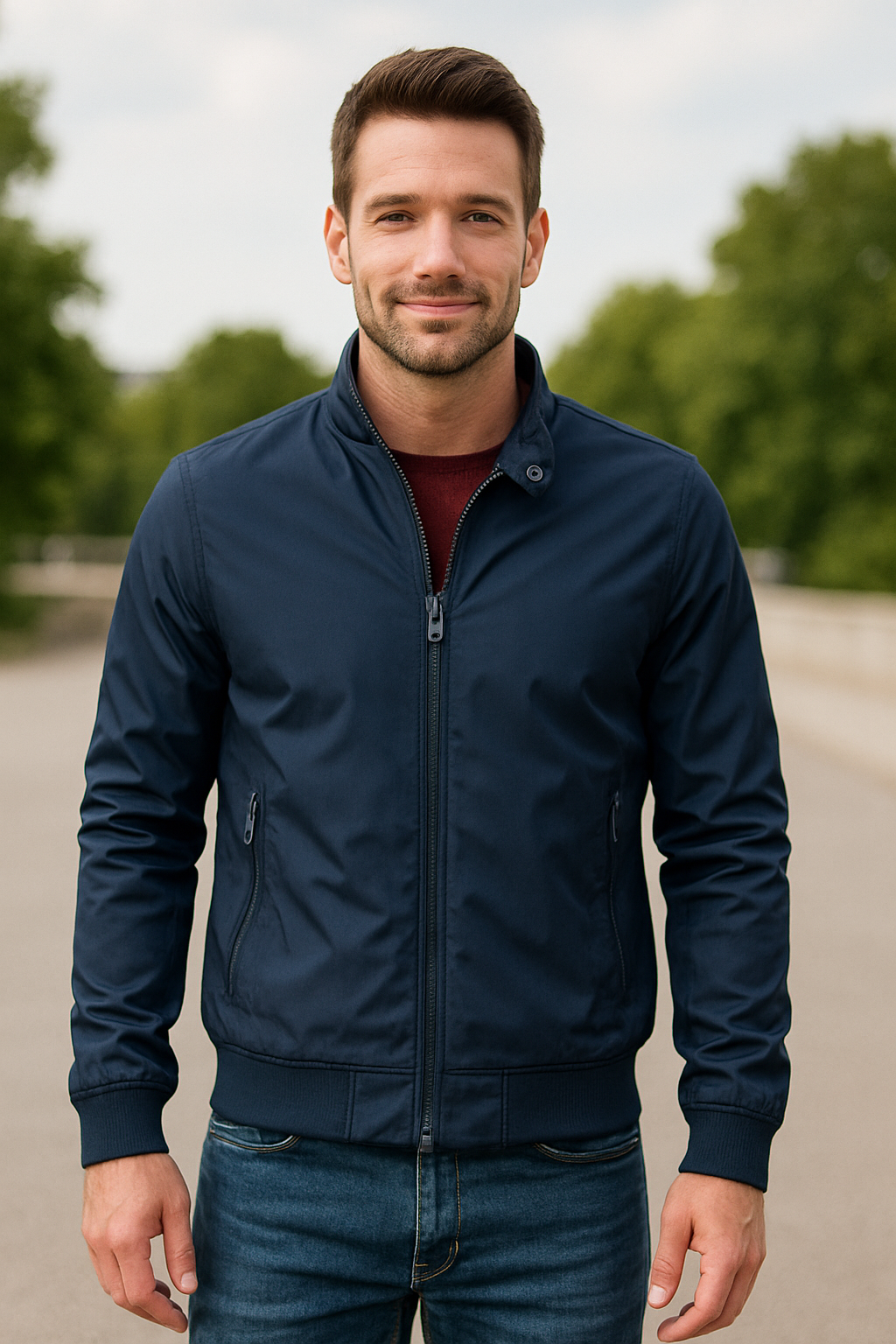 Bomberjack Voor Heren, Effen Slim Pasvorm Casual Bomberjack, Herfstjas Met Opstaande Kraag | VIQA VIQA© NEDERLAND