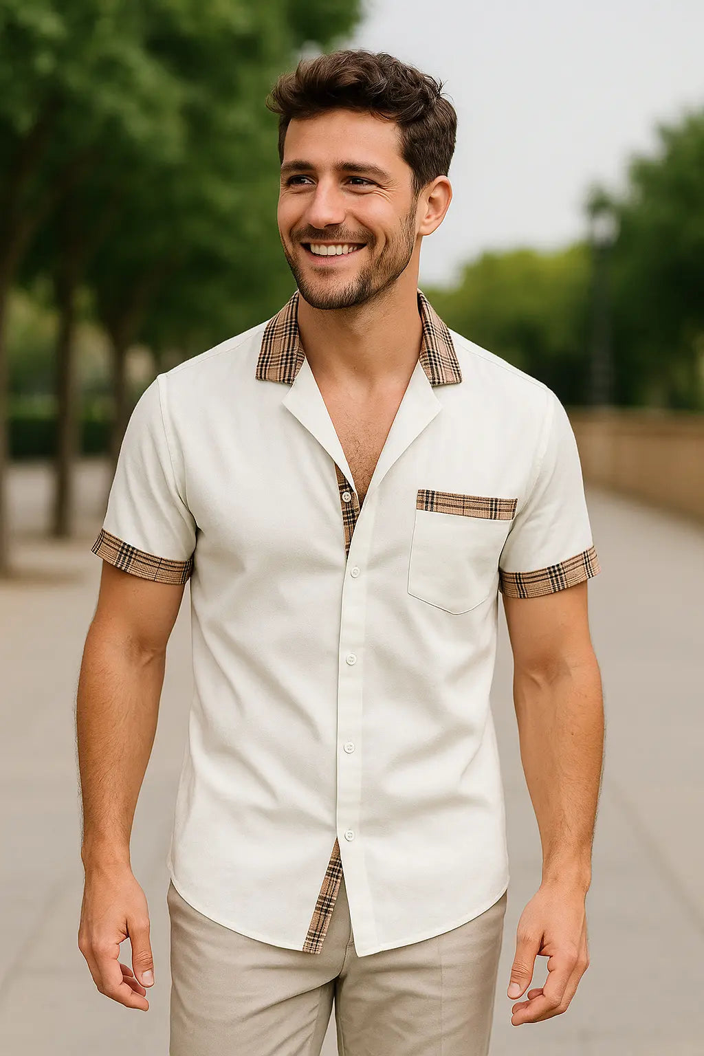 Heren Casual Zomer Shirt, Lichtgewicht Ademend Kap Top, Los Fit Met Zak | VIQA VIQA© NEDERLAND