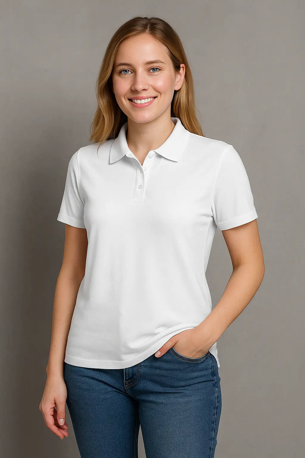 Sophie Dames Zomer Polo T-Shirt Met Korte Mouwen VIQA© NEDERLANDWit-2XL