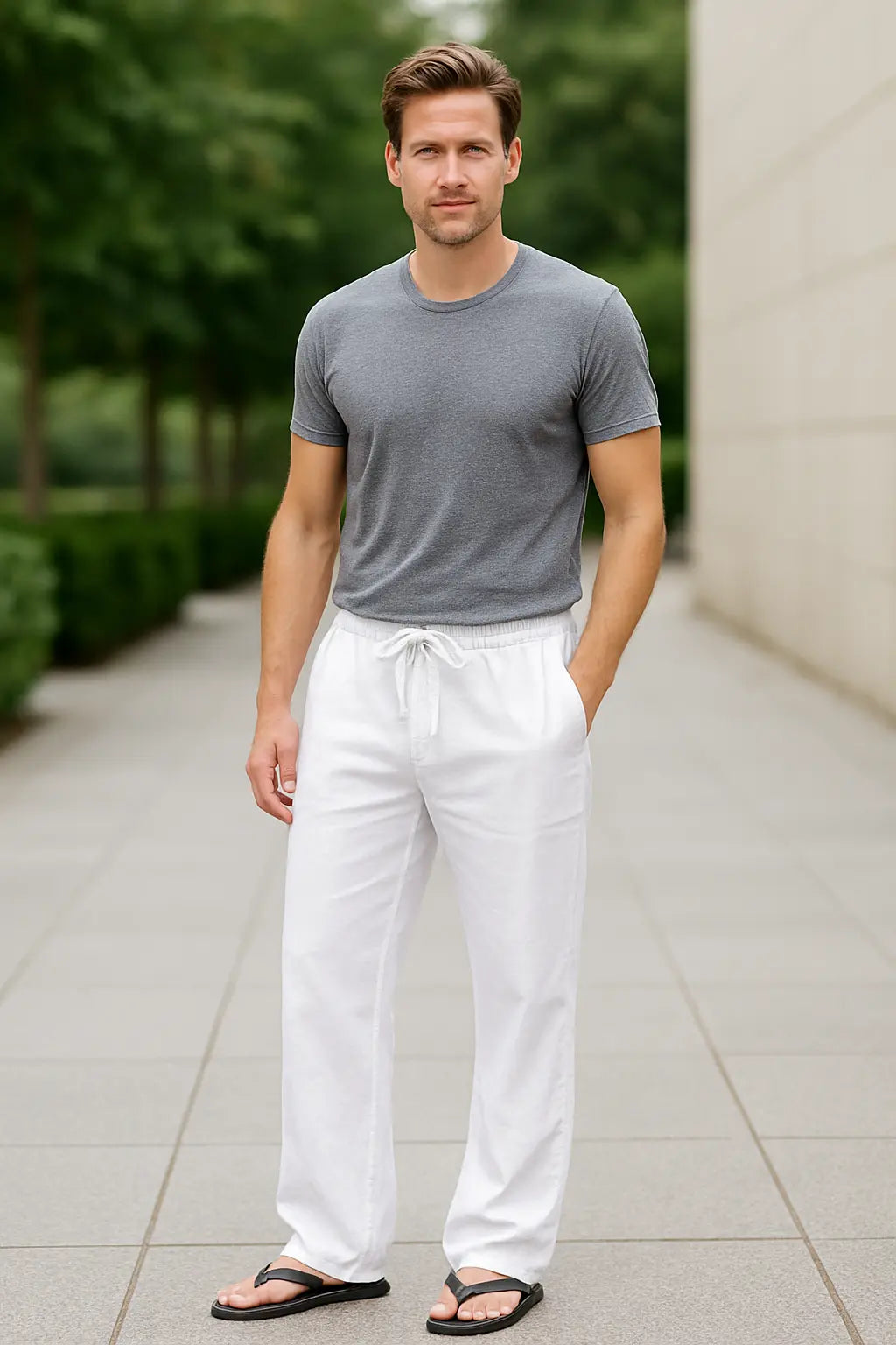 Lichtgewicht Herenbroek, Elastische Taillebroek, Casual Lange Zomerbroek | VIQA VIQA© NEDERLAND