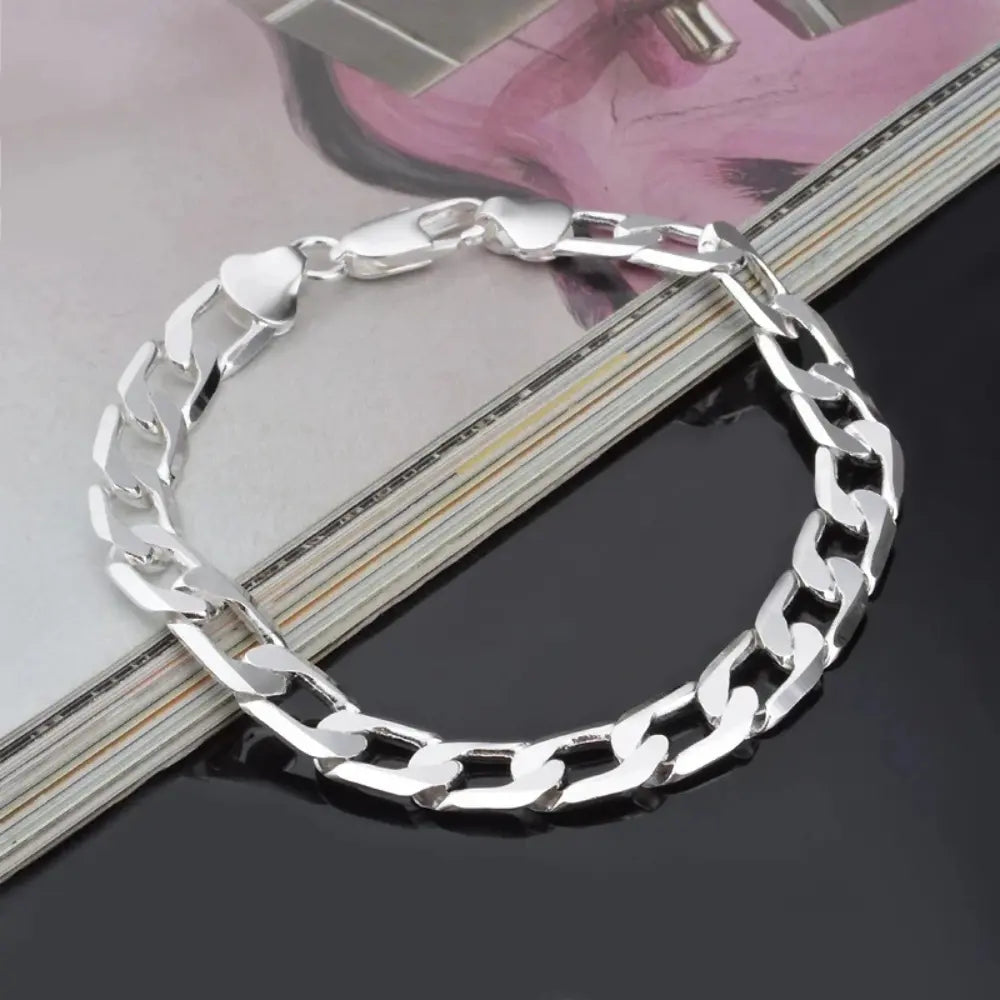 Unisex echt 925 Sterling Zilveren Armband VIQA© NEDERLANDZilver-12mm-23cm