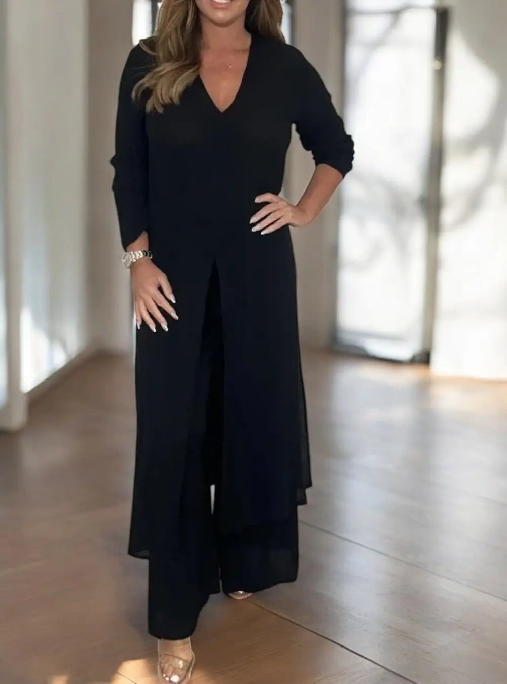 Alison 2 Delige Vestjurkenset VIQA© NEDERLANDZwart-2XL