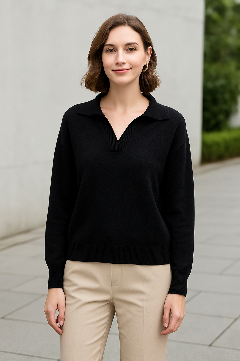 Dames Kasjmier Trui, Polo Kraag Los Gebreide Trui, Dikke Winter Trui | VIQA VIQA© NEDERLAND