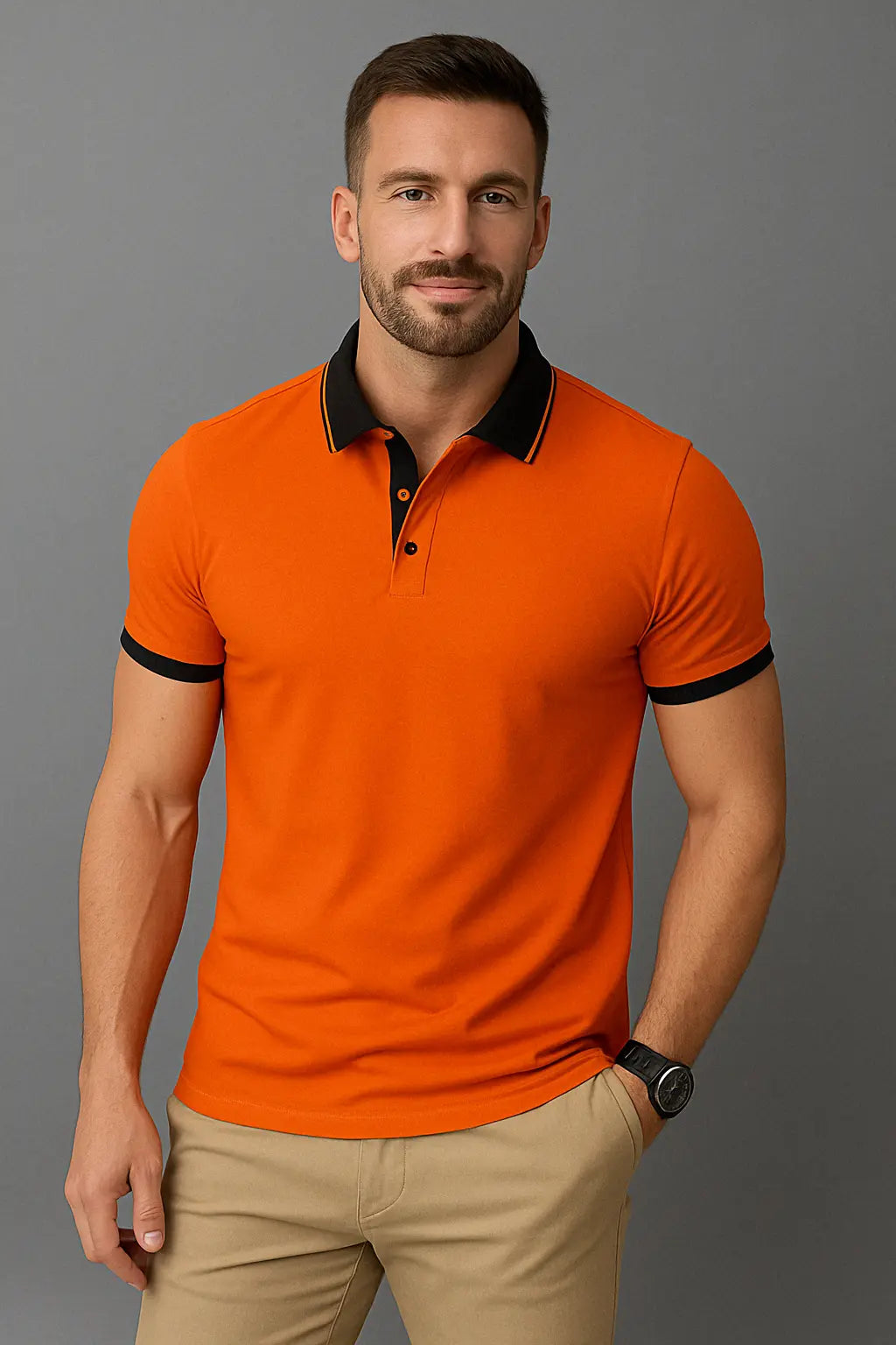 Harvey Oranje Korte Mouw Herenpolo VIQA© NEDERLANDOranje-2XL