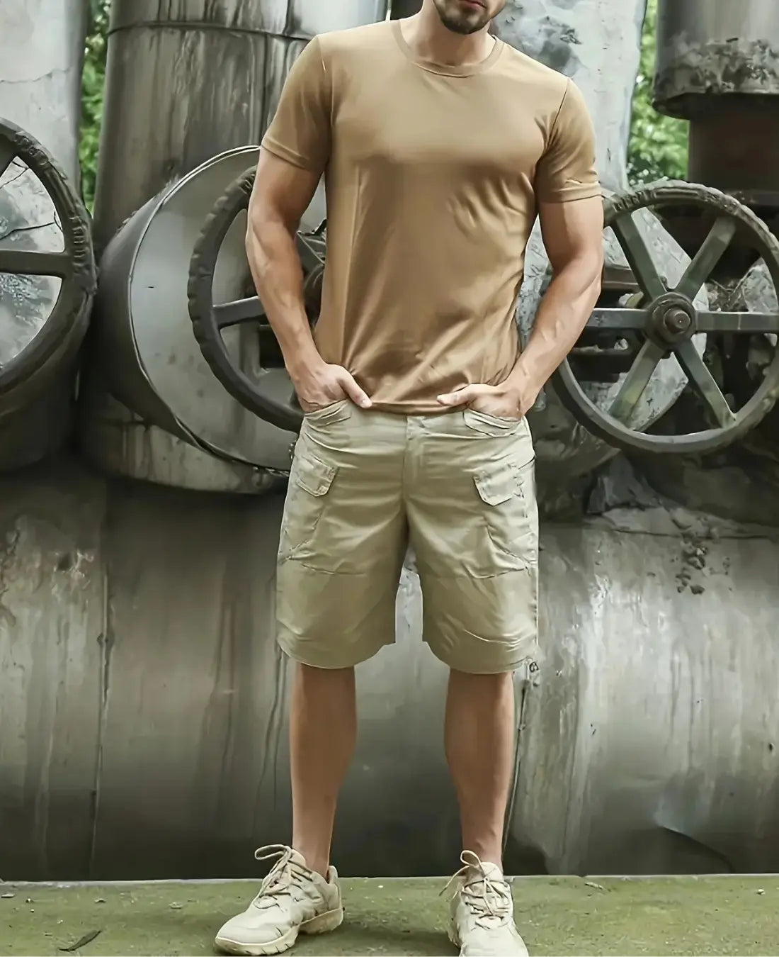 Tactische Herenshorts, Waterdichte Outdoorshorts Met Meerdere Zakken, Duurzame, Casual Pasvorm | VIQA VIQA© NEDERLANDGeel-2XL