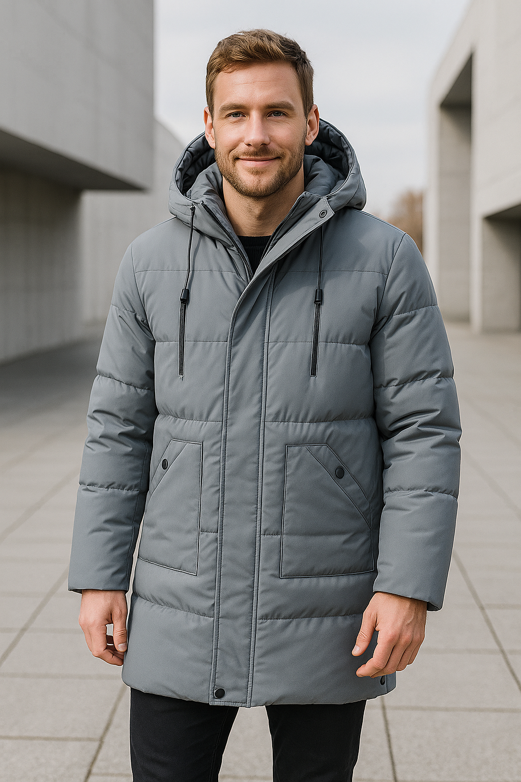 Gewatteerde Winterjas Voor Heren, Halflange Katoenen Donsparka, Warme Thermische Windjack Met Capuchon | VIQA VIQA© NEDERLAND