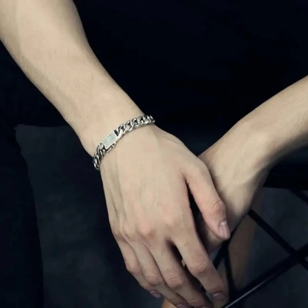 8mm Unisex S925 Brede Sterling Zilveren Armband VIQA© NEDERLANDZilver-23cm