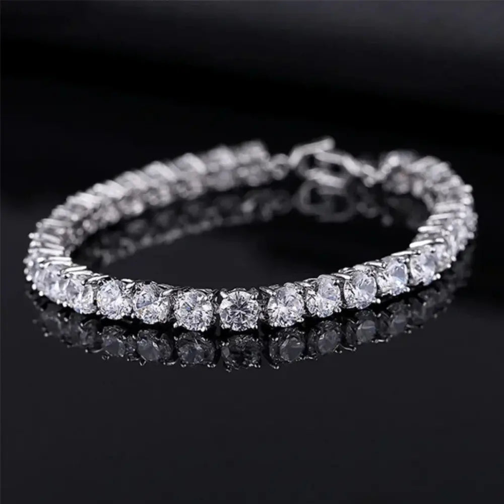 Luxe 4mm Kubische Zirkonia Kristal Armband VIQA© NEDERLANDWit