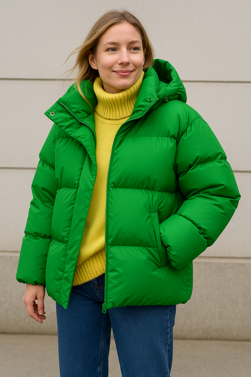 Dames Winter Pufferjas, Dikke Warme Jas Met Kraag En Afneembare Capuchon, Casual Bovenkleding Met Lange Mouwen | VIQA VIQA© NEDERLAND