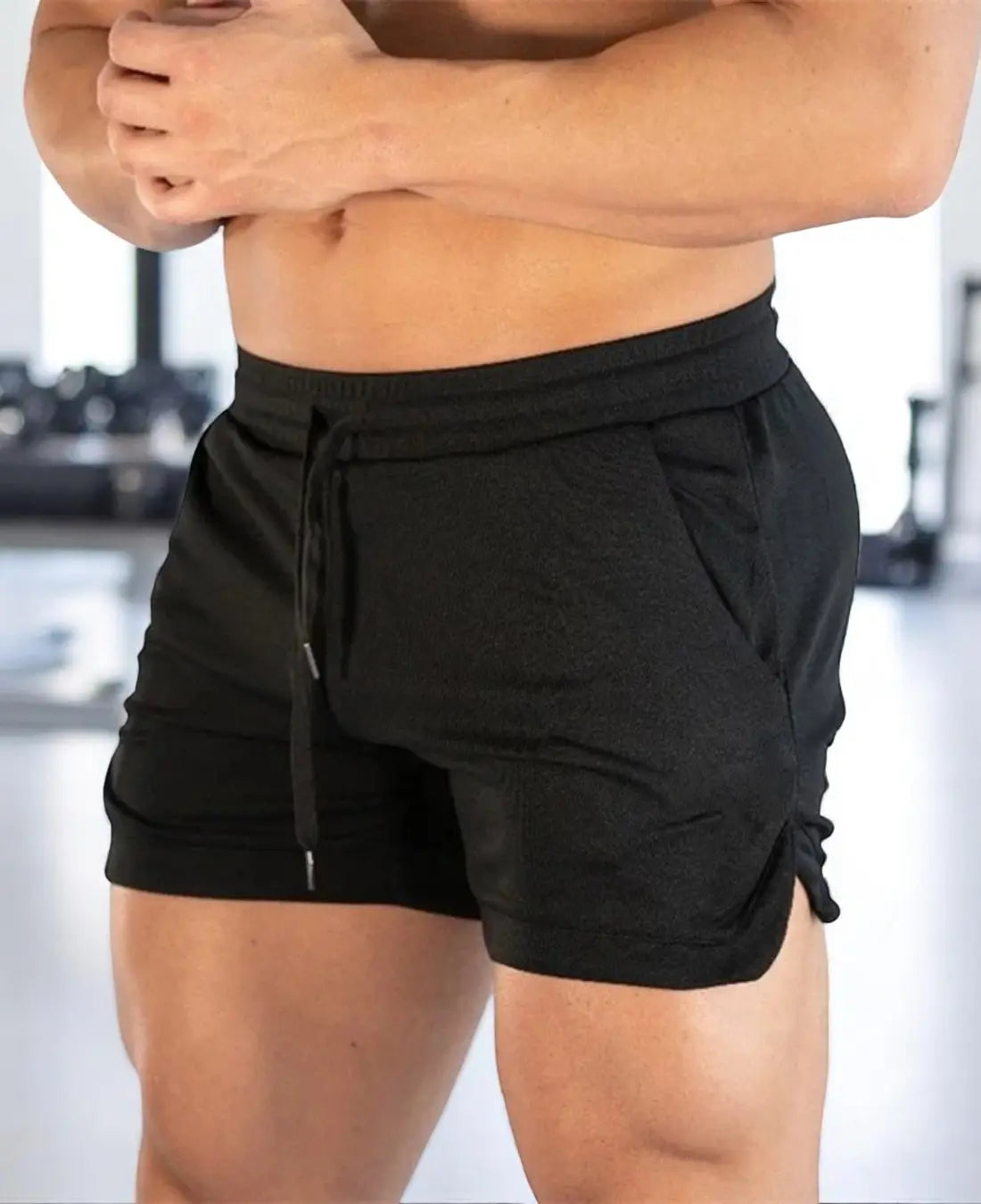 Heren Zomer Joggingshorts, Lichtgewicht Katoen, Slim Fit Sportshorts Met Zakken | VIQA VIQA© NEDERLANDZwart-2XL