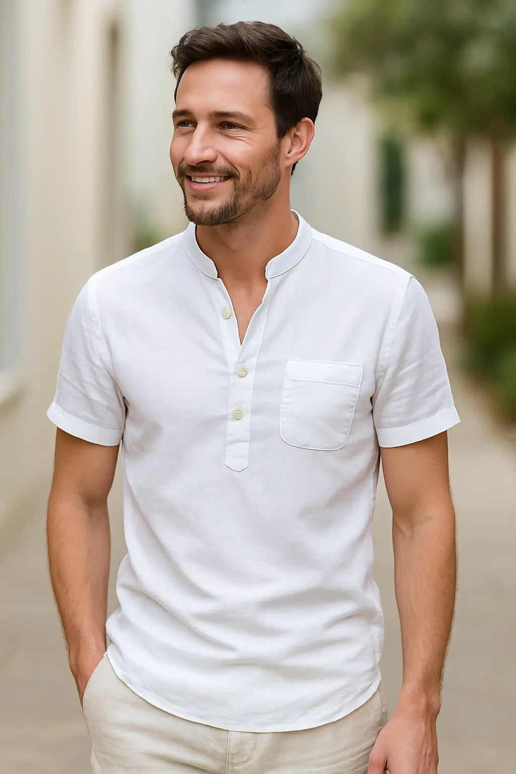 Heren T-shirt Van Katoen En Linnen, Casual T-shirt Met Korte Mouwen Voor De Zomer, Lichtgewicht En Ademend | VIQA VIQA© NEDERLAND