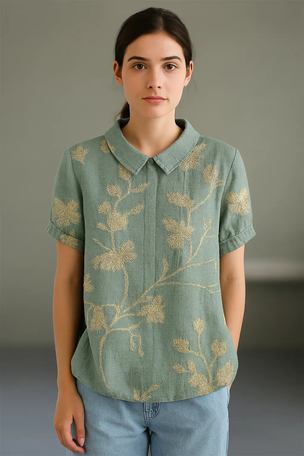 Leeanna Bloemen Zomer Blouse VIQA© NEDERLANDGroen-XL