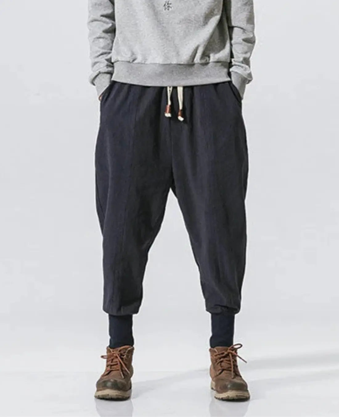 Katoenen Linnen Harem Broek Voor Heren, Baggy Joggers, Elastische Taillebroek | VIQA VIQA© NEDERLANDGrijs-2XL