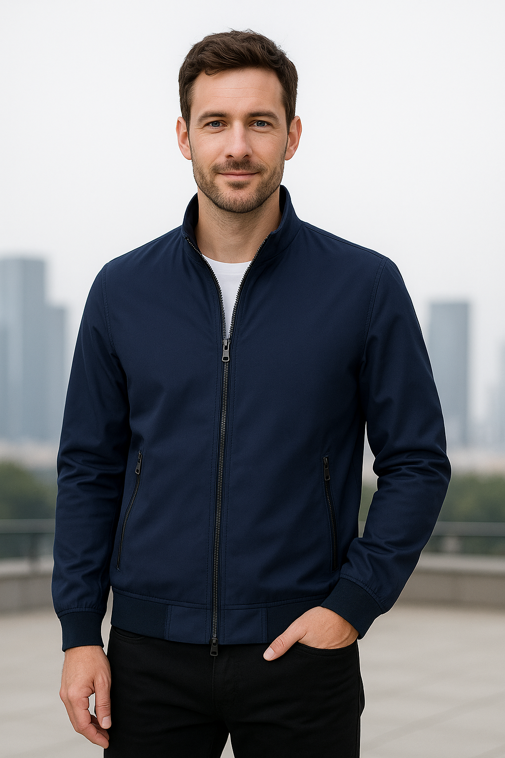 Herenjasje Met Opstaande Kraag, Casual Zakelijke Jas Veelzijdige Bovenkleding | VIQA VIQA© NEDERLAND