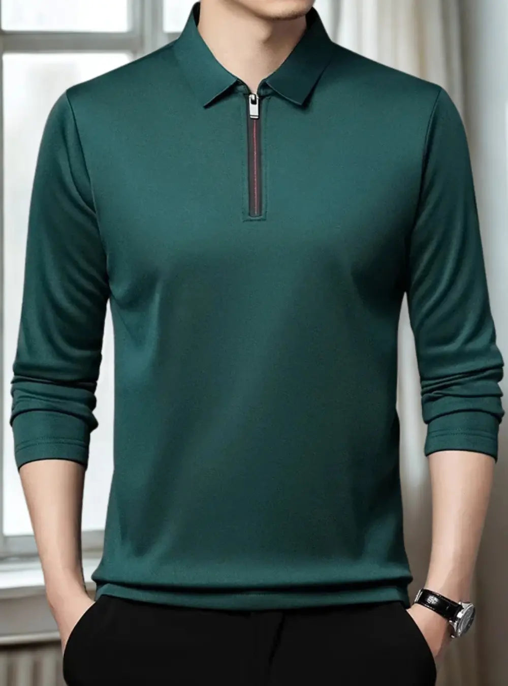 Michael Kwartrits Heren Polo Sweater VIQA© NEDERLANDGroen-2XL