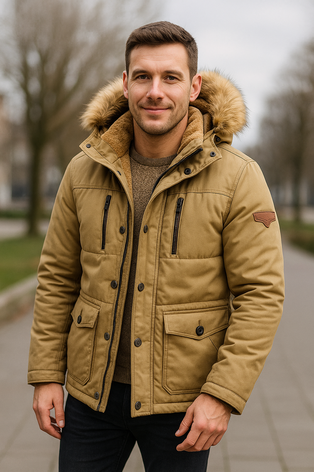 Heren Winterparka, Dikke Fluwelen Outdoorjas Met Meerdere Zakken, Warme Casual Parka | VIQA VIQA© NEDERLAND