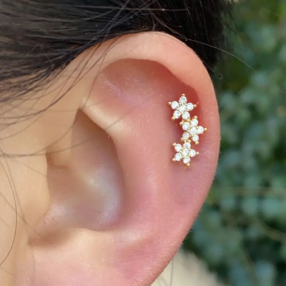 Blad Tragus Helix 925 Zilver Oorbellen Voor Dames VIQA© NEDERLANDSter-Goud