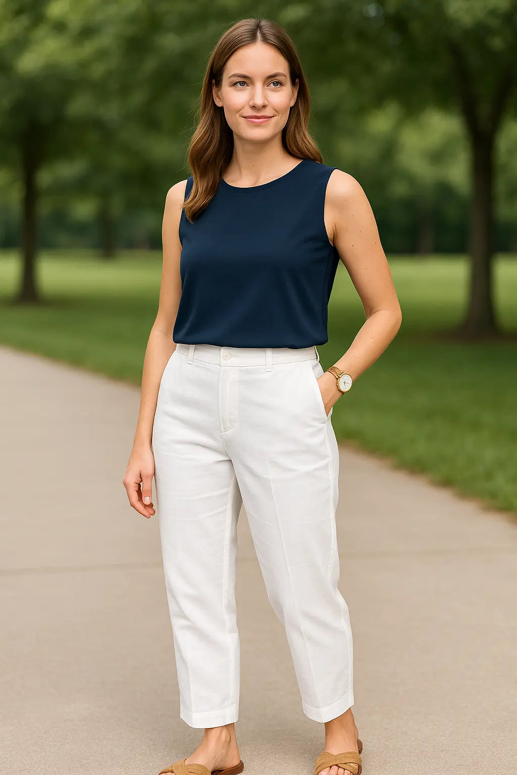 Dames Katoenen Linnen Broek, Losse Broek Met Zakken, Casual Zomerbroek | VIQA VIQA© NEDERLAND