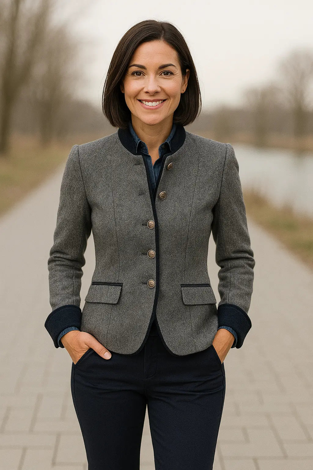 Winterjas Voor Dames, Slim Pasvorm Jasje Met Rechte Kraag, Elegante Casual Winterjas Met Rechte Kraag | VIQA VIQA© NEDERLAND