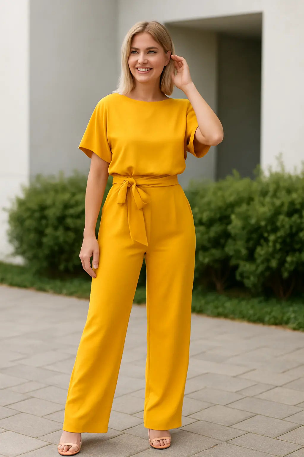 Zomerse Jumpsuit Voor Dames, Elegante Jumpsuit Met Korte Mouwen En Wijde Pijpen, Outfit Met Holle Tailleband | VIQA VIQA© NEDERLAND