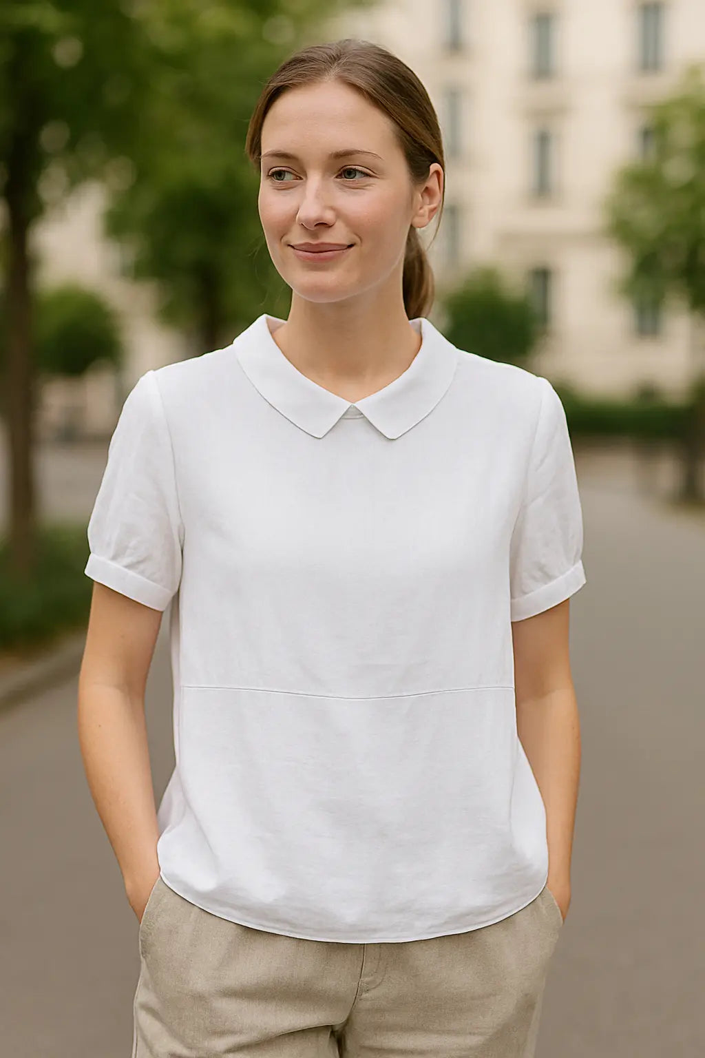 Dames Casual Blouse, Korte Mouwen Revers Pullover Shirt, Effen Kleur Top | VIQA VIQA© NEDERLAND