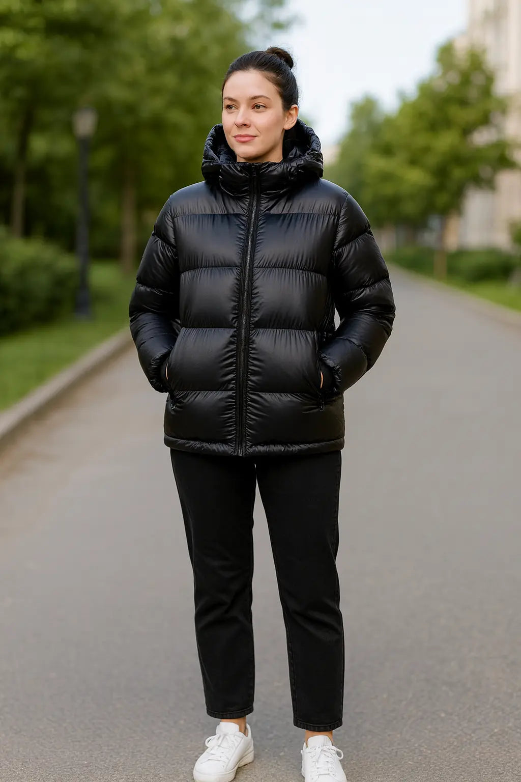 Dames Parka Winter Donsjack, Wit Eendendons Jas met Capuchon, Sneeuwkleding | VIQA VIQA© NEDERLAND