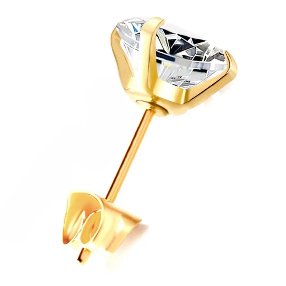 Edelstaal Kristallen Studs Oorbellen Voor Dames En Heren VIQA© NEDERLANDGoud-8mm