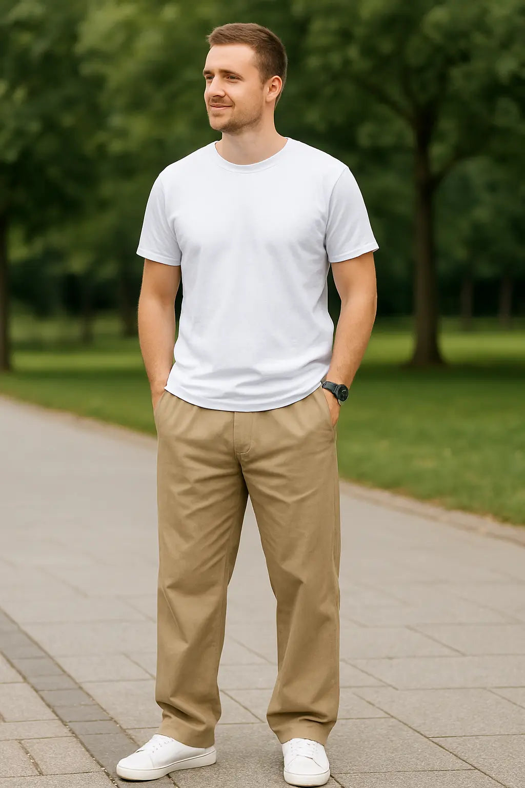 Heren Katoenen Cargo Broek, Zomer Lichtgewicht Werkkleding Joggers, Casual Los Fit Buiten Broek | VIQA VIQA© NEDERLAND