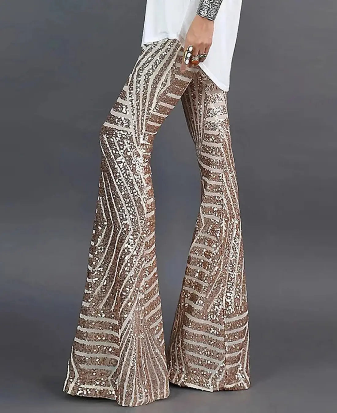 Zomerse Glitter Broek Voor Dames VIQA© NEDERLANDGoud-2XL