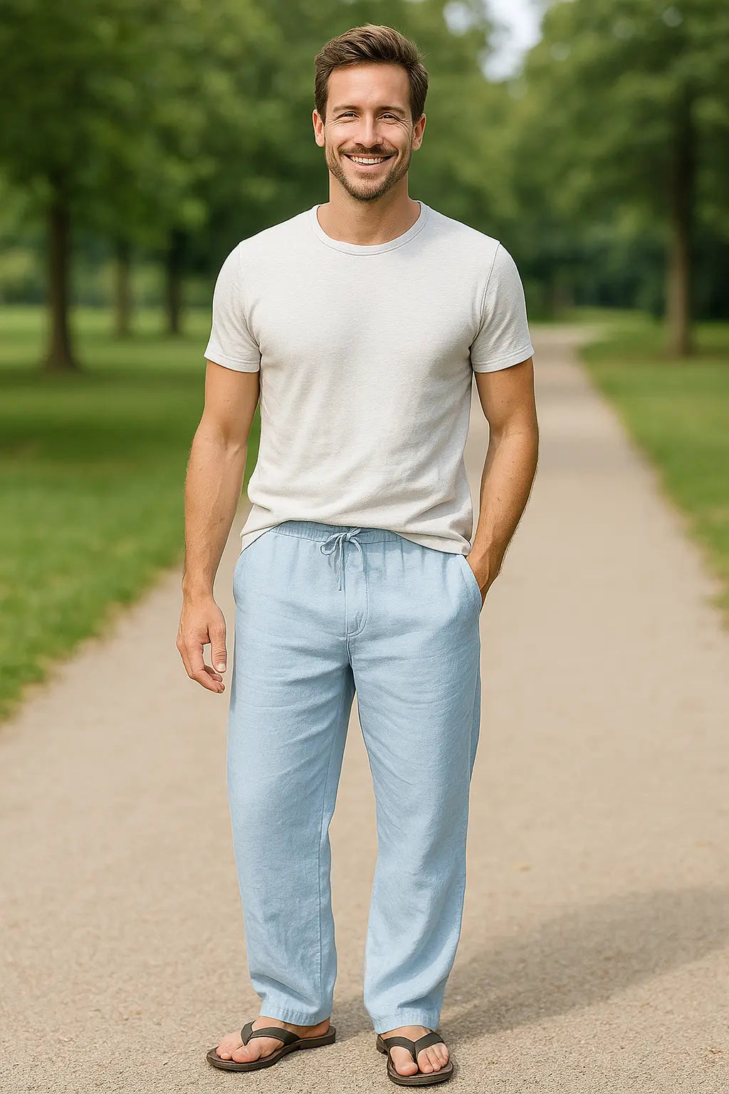 Heren Zomerbroek, Ademende Losse Rechte Broek, Casual Effen Kleur Streetwear | VIQA VIQA© NEDERLAND