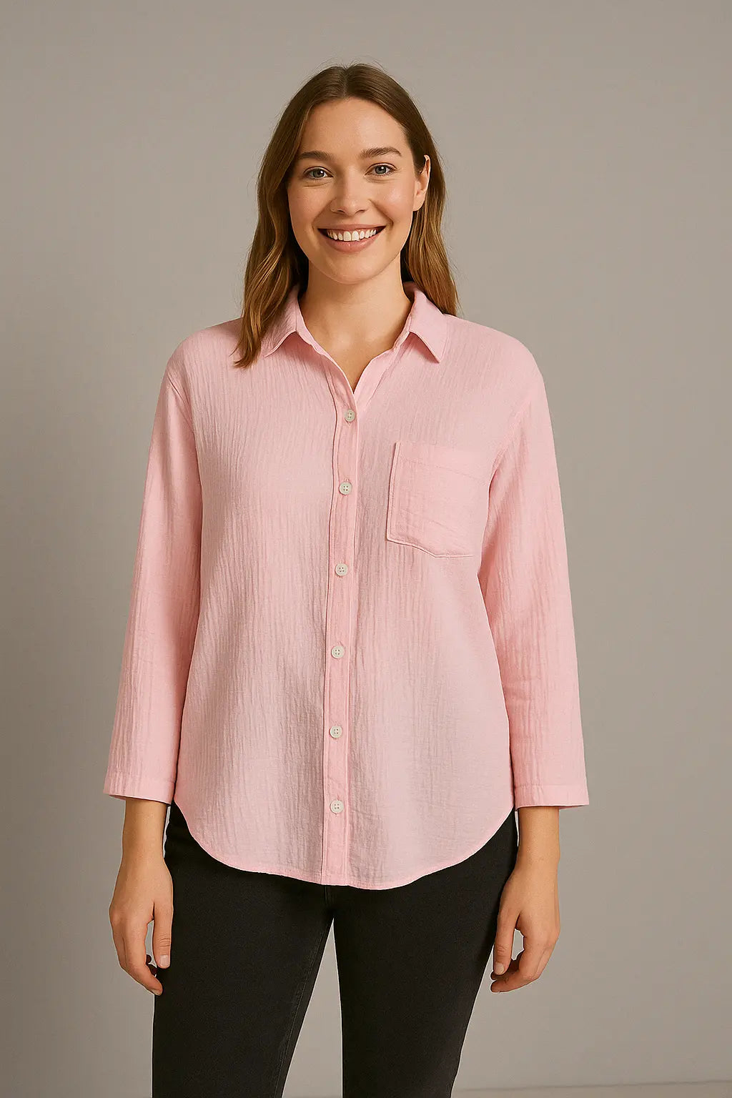 Elena Elegant Zomer Lange Blouse Dames VIQA© NEDERLANDRoze-2XL